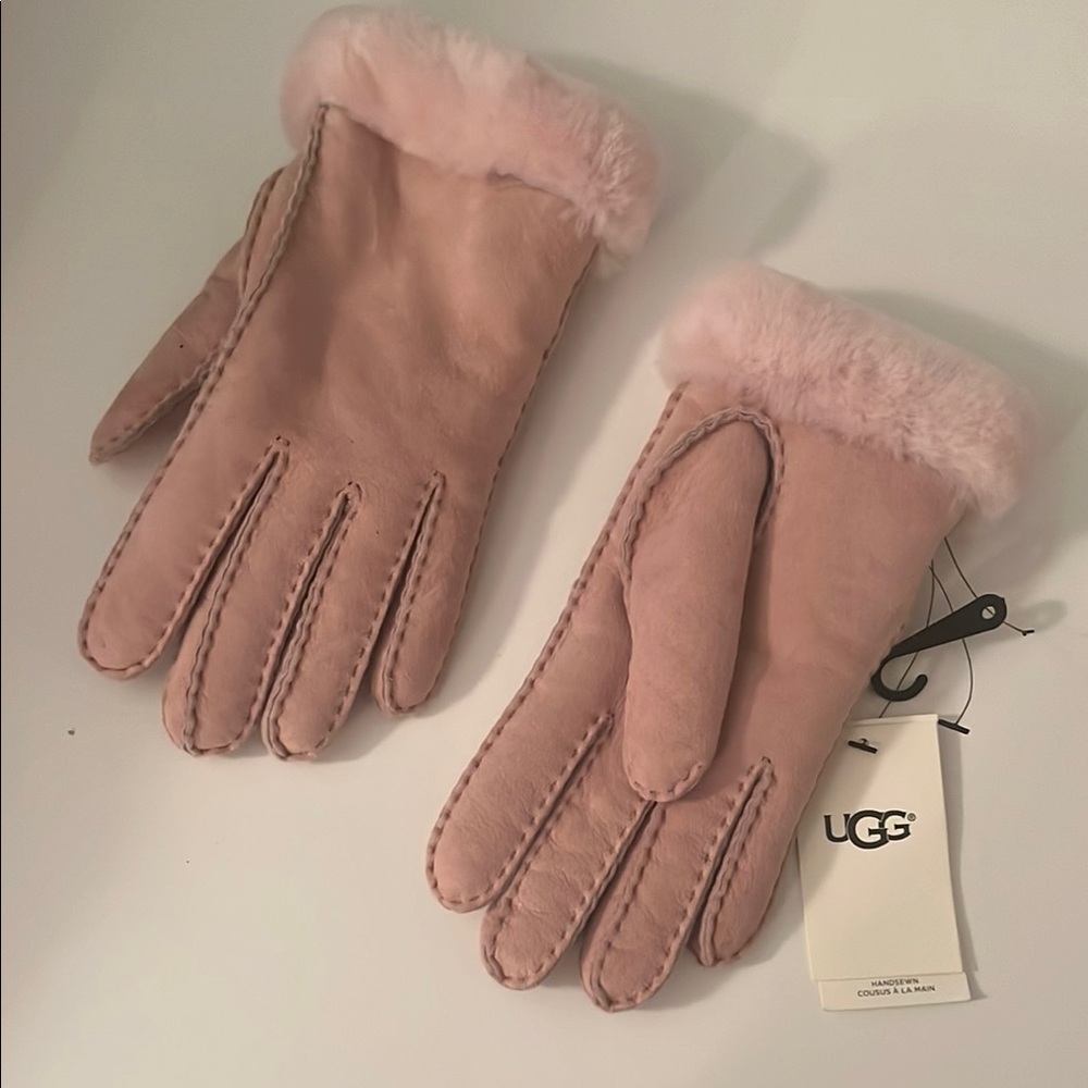 UGG Pink Shearling Gloves